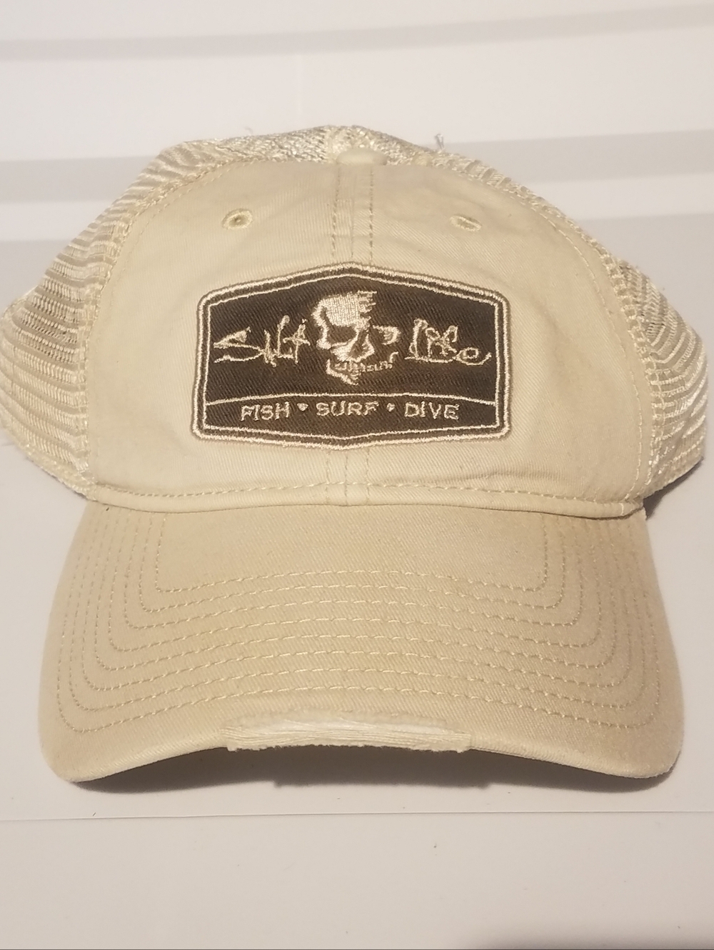Men Salt Life Mesh Cap Cream Tan